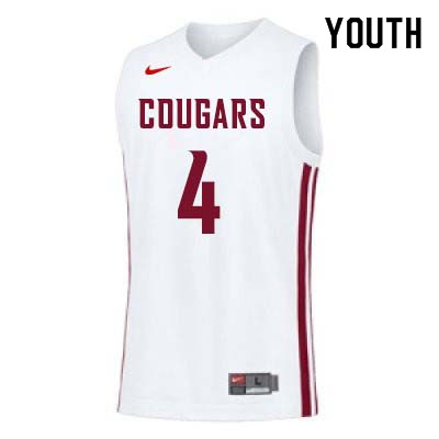 Youth #4 Viont'e Daniels Washington State Cougars College Basketball Jerseys Sale-White - Click Image to Close
